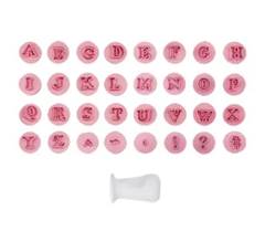 KIT CARIMBOS LETRAS FOFAS ROSA BEBE 2CM