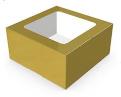 CAIXA LAMINADA C/ VISOR 04 DOCES OURO - PCT C/ 10 UNIDADES